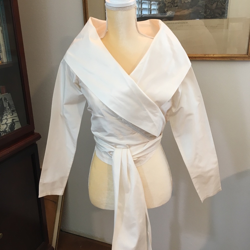 Silk Blouse by Lafayette w/Dramatic Shawl Collar